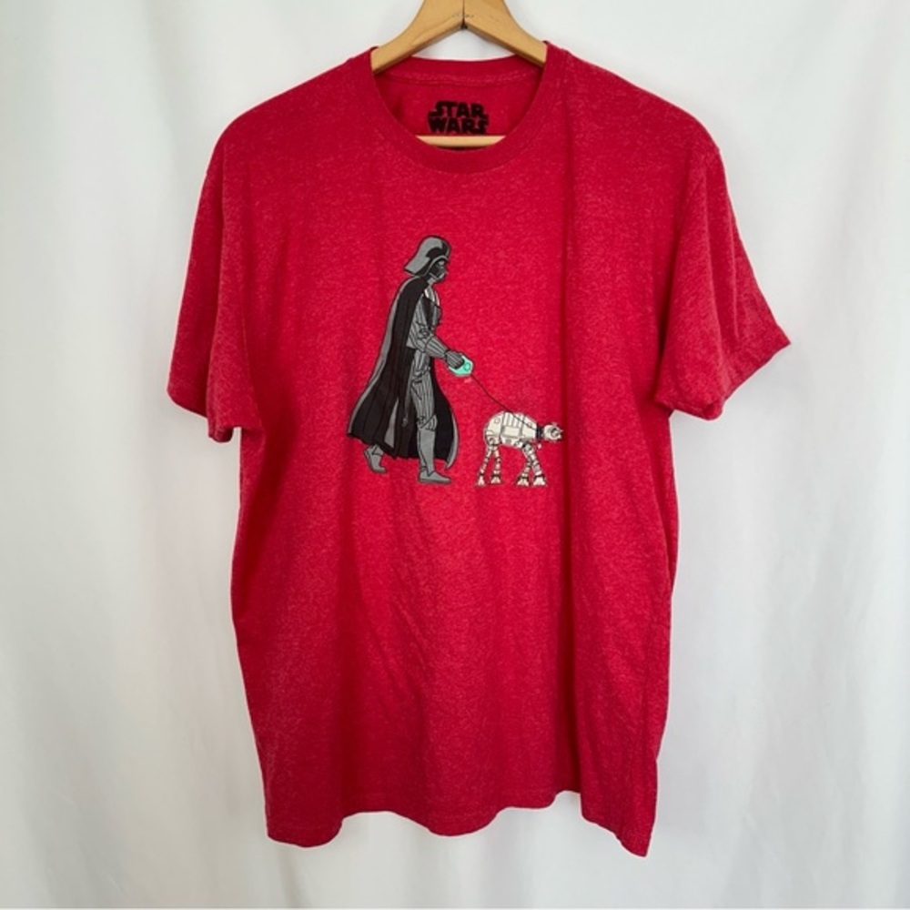 Star Wars Mens Shirt XL Short Sleeve Vader Walker Tee Crewneck Shirt Pink